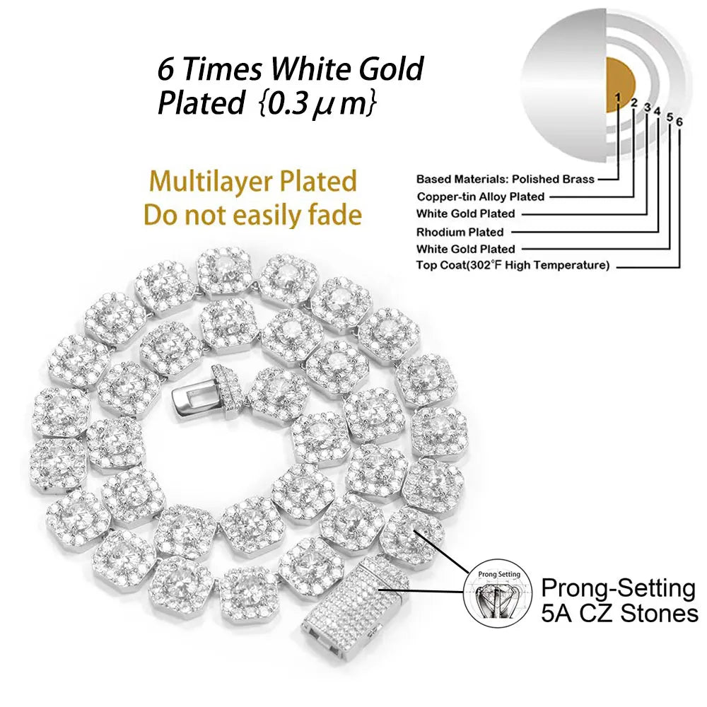 FrostKingz Clustered Cushion Diamond Chain