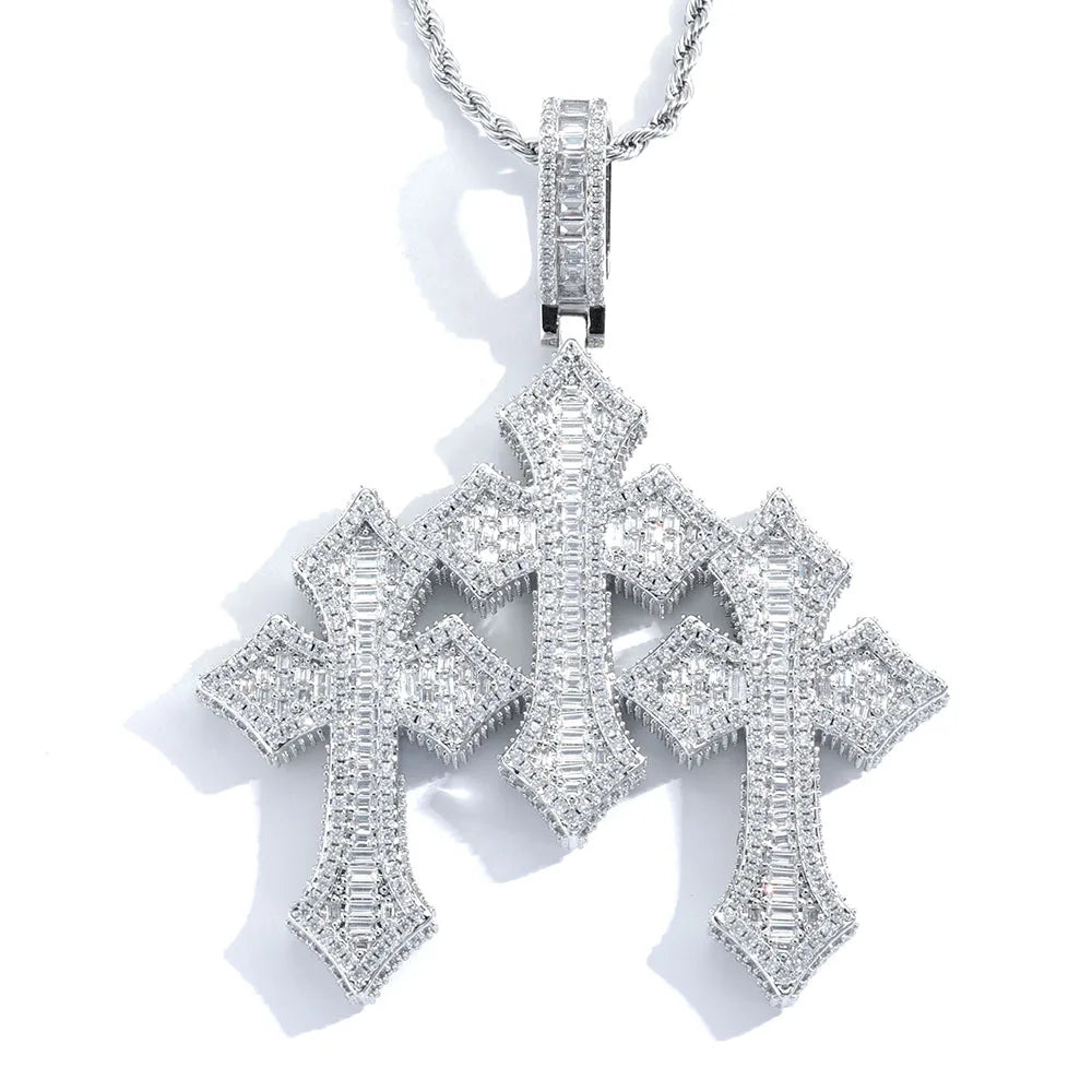 FrostKingz Iced NY Cross Pendant Necklace