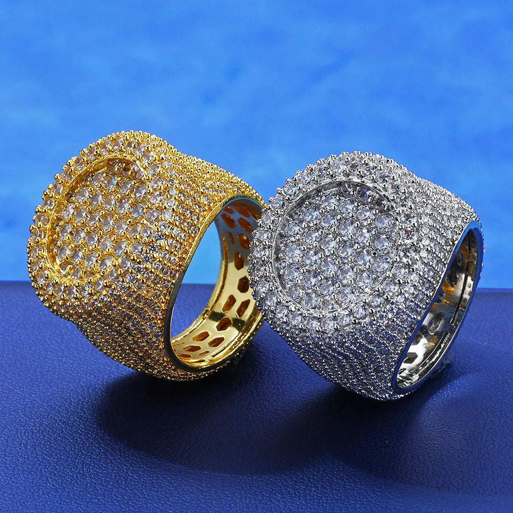 FrostKingz Fully Iced Gold Statement Ring