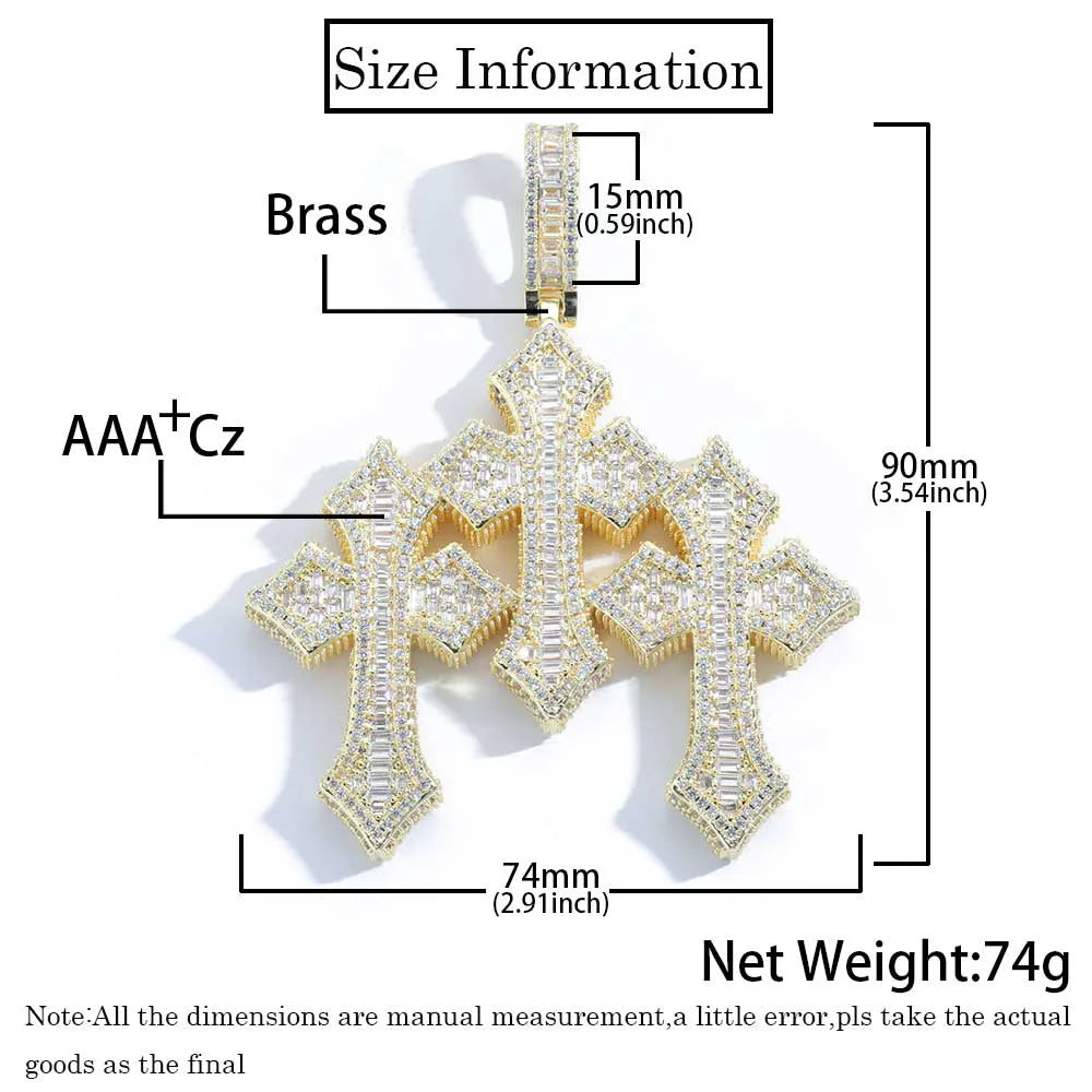 FrostKingz Iced NY Cross Pendant Necklace