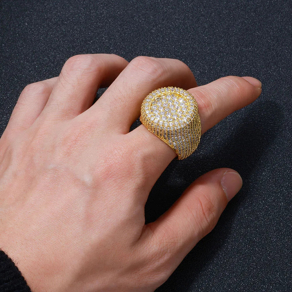 FrostKingz Fully Iced Gold Statement Ring