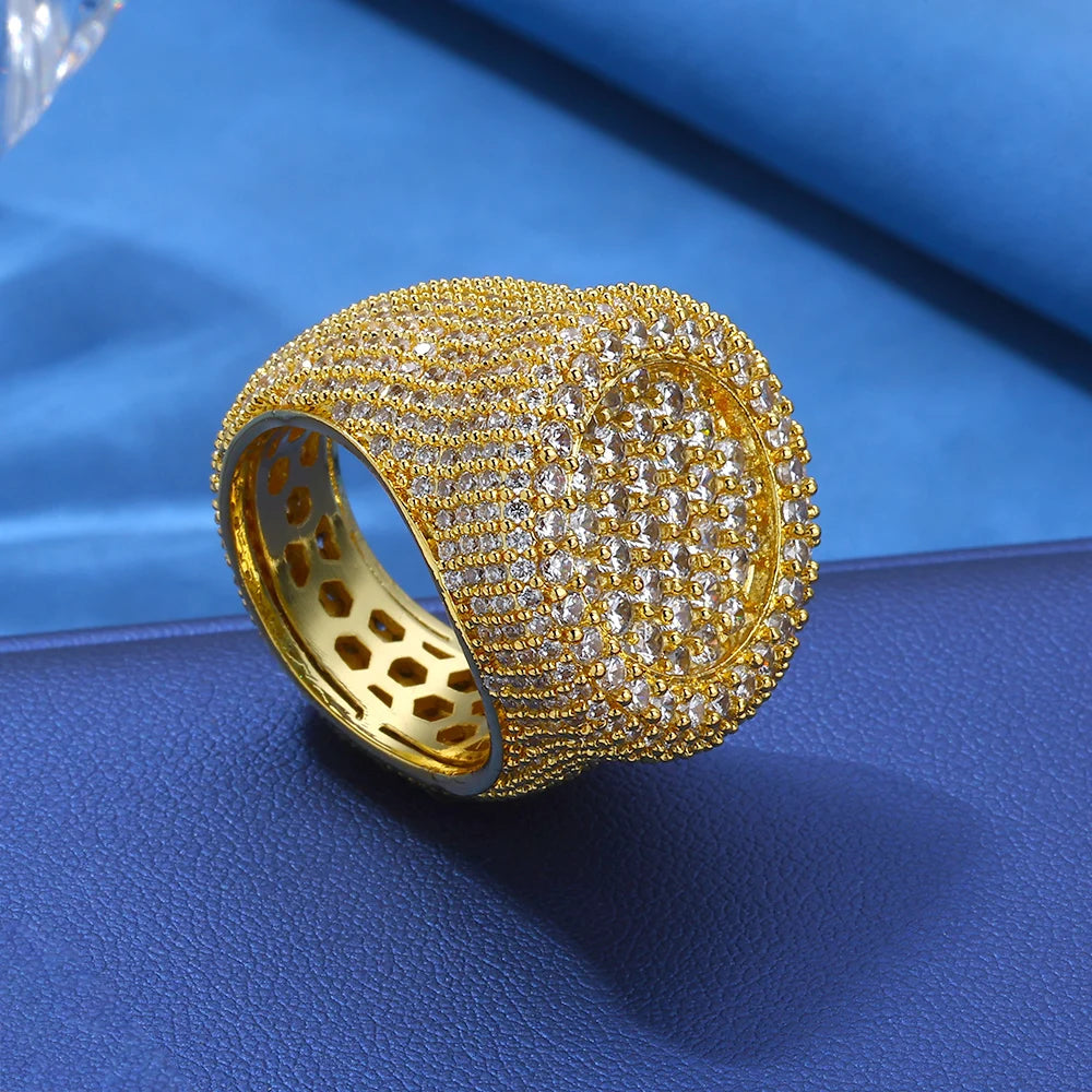 FrostKingz Fully Iced Gold Statement Ring