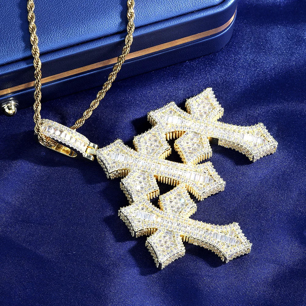 FrostKingz Iced NY Cross Pendant Necklace