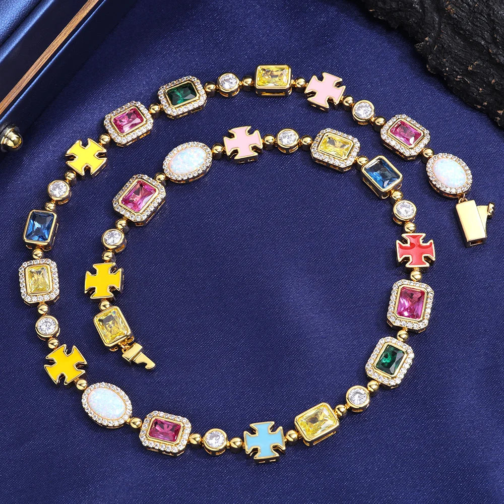 FrostKingz Puzzle Link Rainbow Gem Chain
