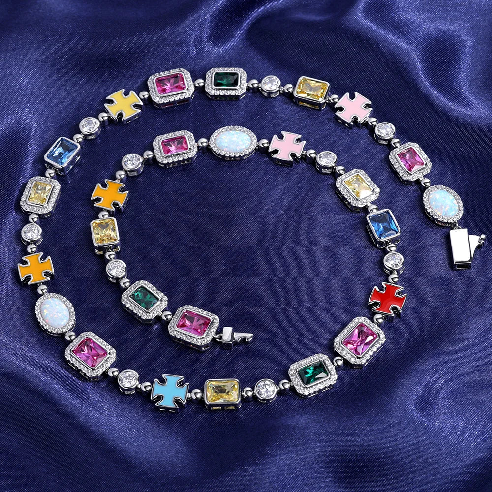 FrostKingz Puzzle Link Rainbow Gem Chain