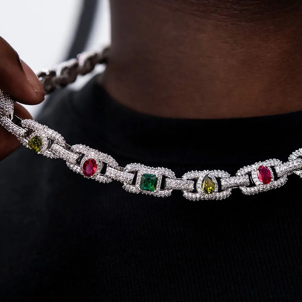FrostKingz Multicolor Gem Cuban Link Chain