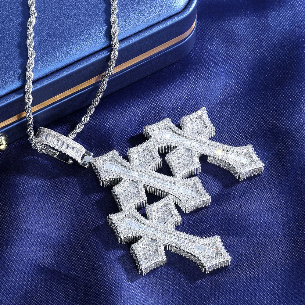 FrostKingz Iced NY Cross Pendant Necklace