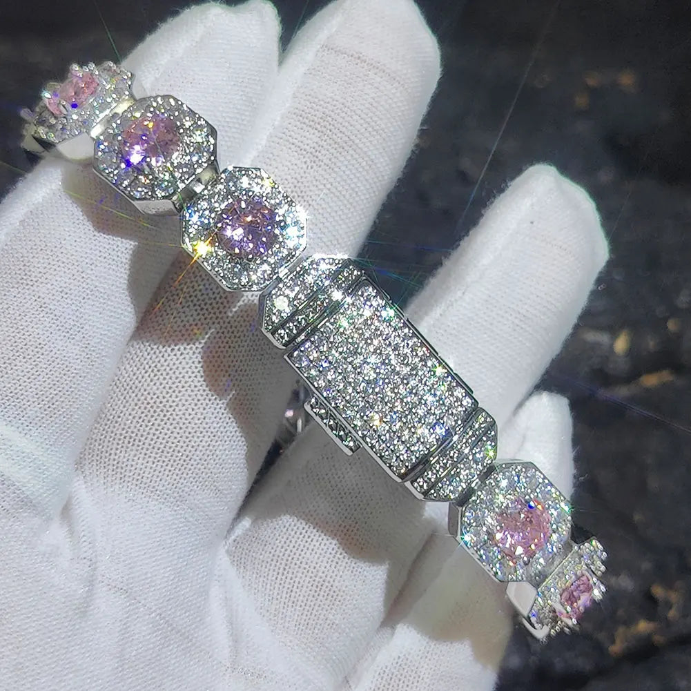 FrostKingz Multicolor Gem Cuban Bracelet