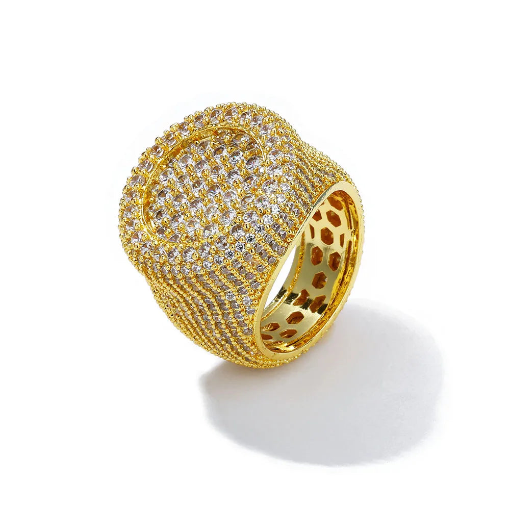 FrostKingz Fully Iced Gold Statement Ring