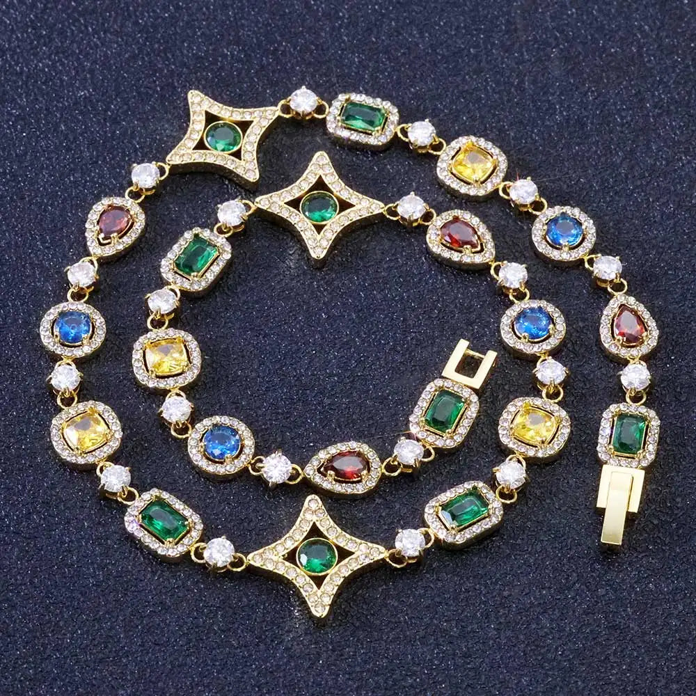 FrostKingz Multicolor Gem Tennis Chain