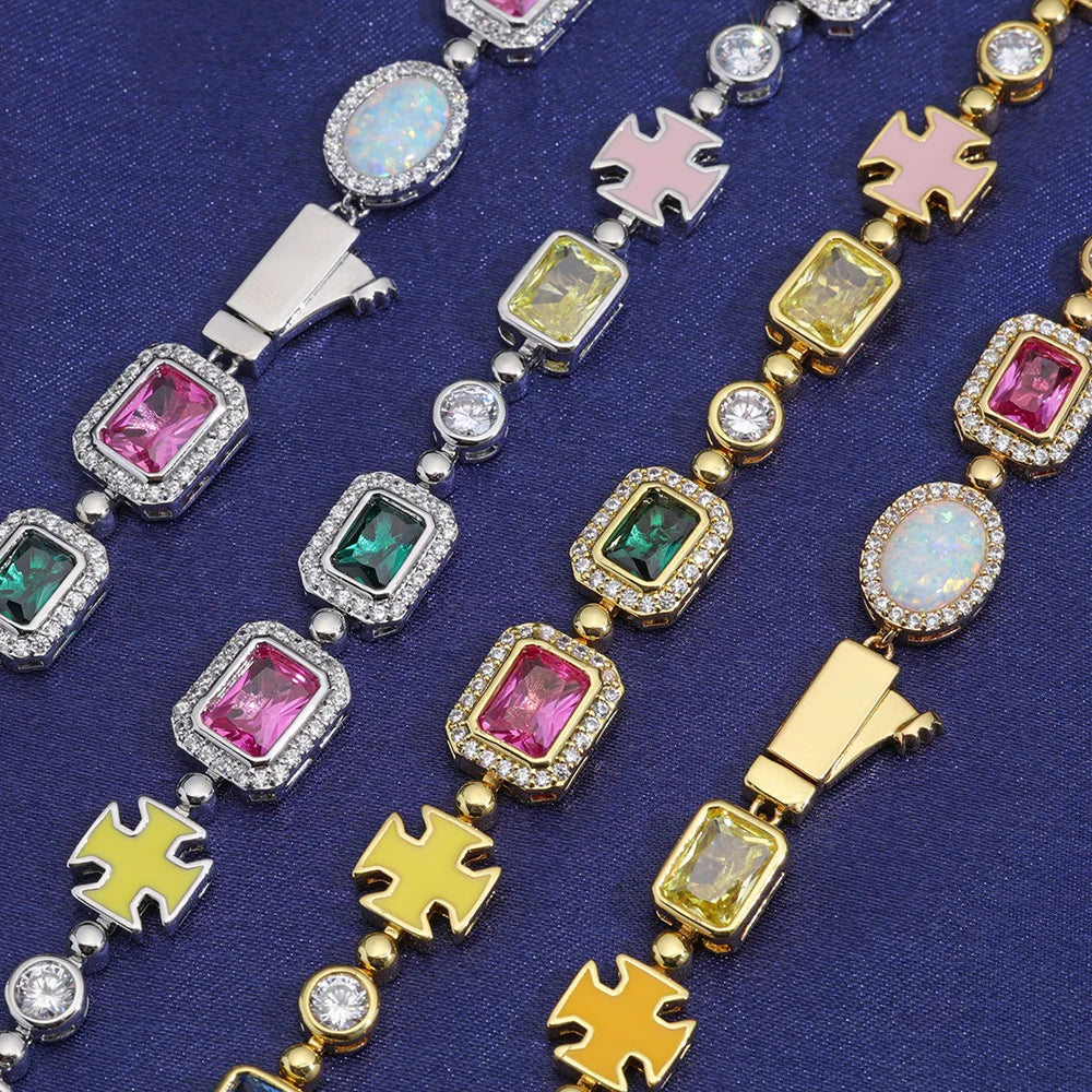 FrostKingz Puzzle Link Rainbow Gem Chain