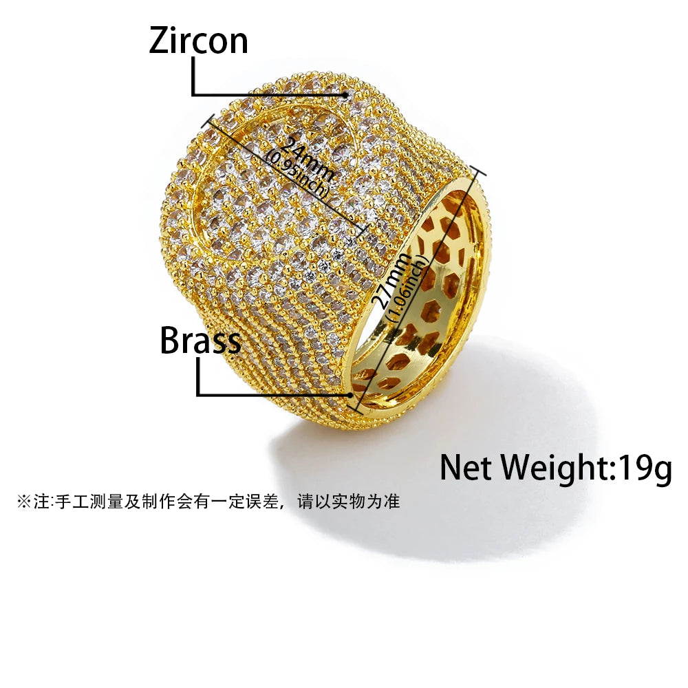 FrostKingz Fully Iced Gold Statement Ring