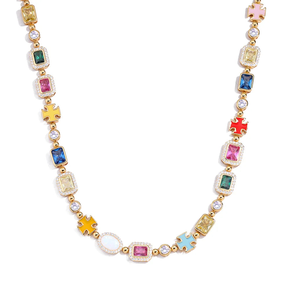 FrostKingz Puzzle Link Rainbow Gem Chain