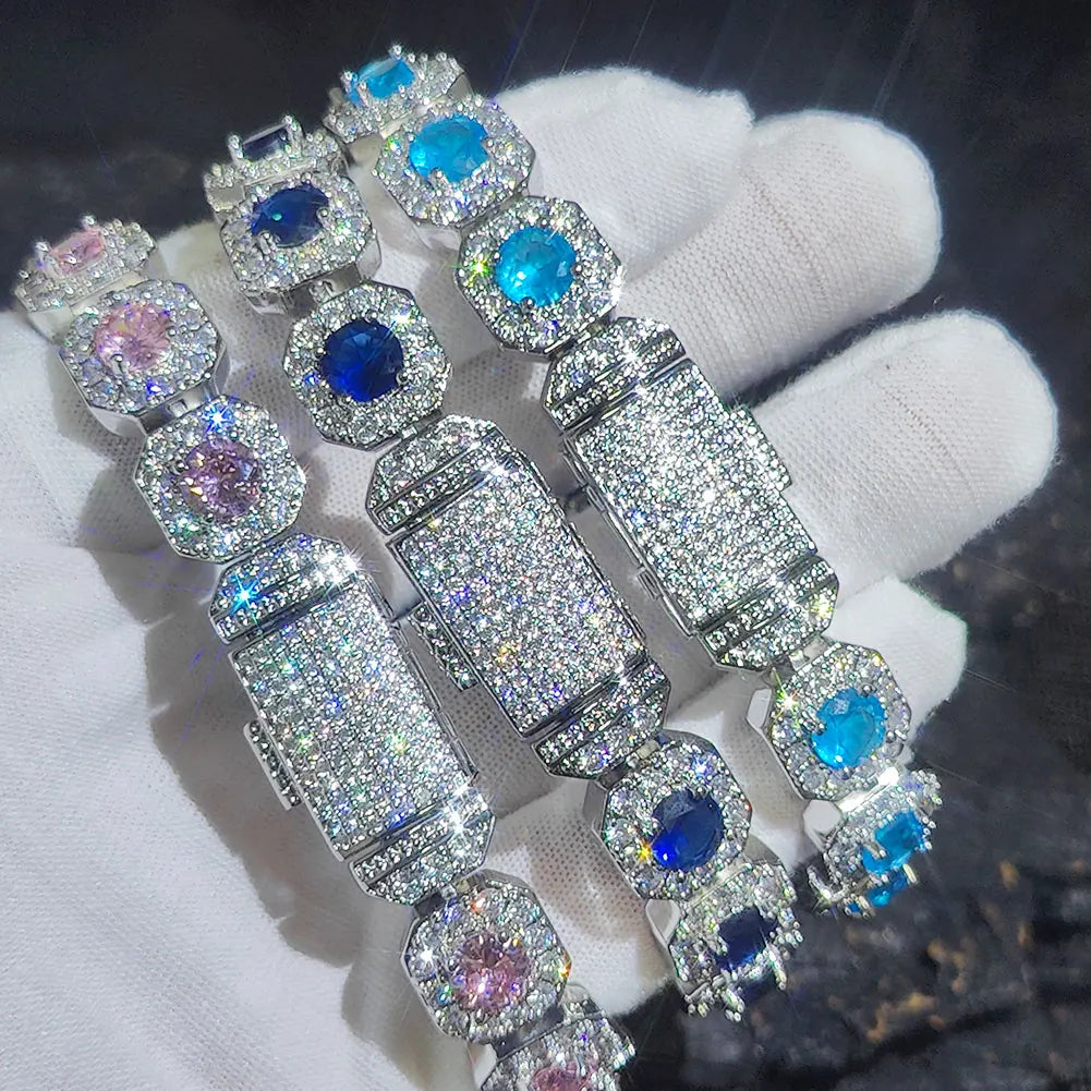 FrostKingz Multicolor Gem Cuban Bracelet