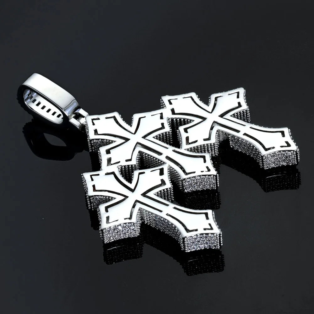 FrostKingz Iced NY Cross Pendant Necklace