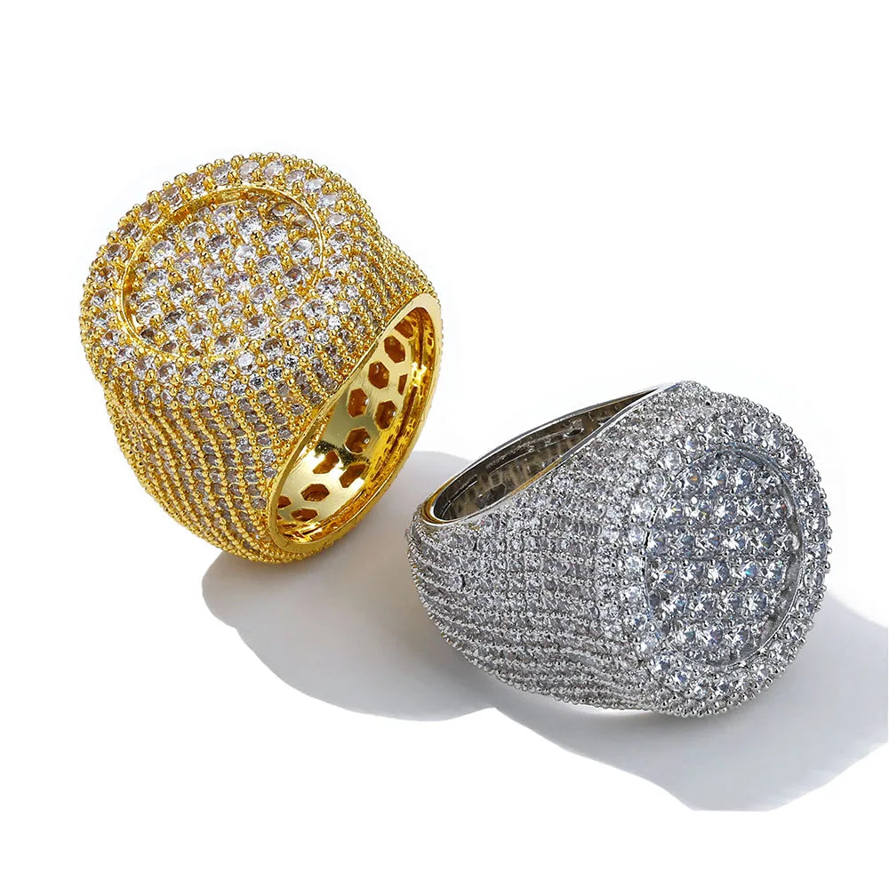 FrostKingz Fully Iced Gold Statement Ring