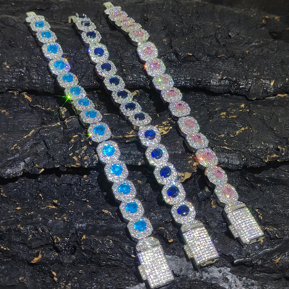 FrostKingz Multicolor Gem Cuban Bracelet