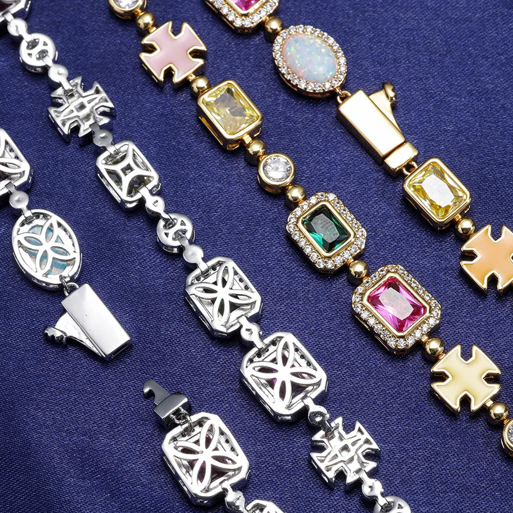 FrostKingz Puzzle Link Rainbow Gem Chain