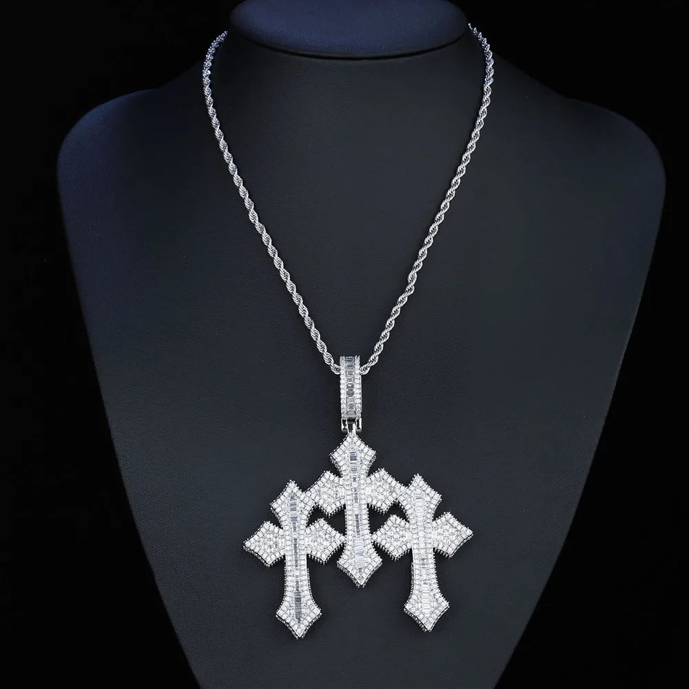FrostKingz Iced NY Cross Pendant Necklace