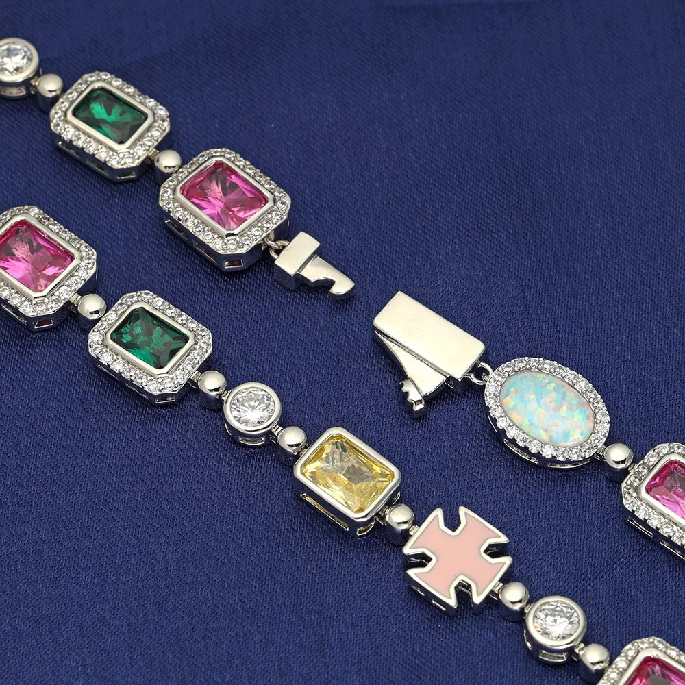 FrostKingz Puzzle Link Rainbow Gem Chain