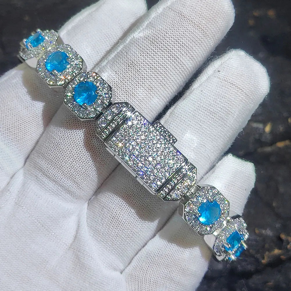 FrostKingz Multicolor Gem Cuban Bracelet