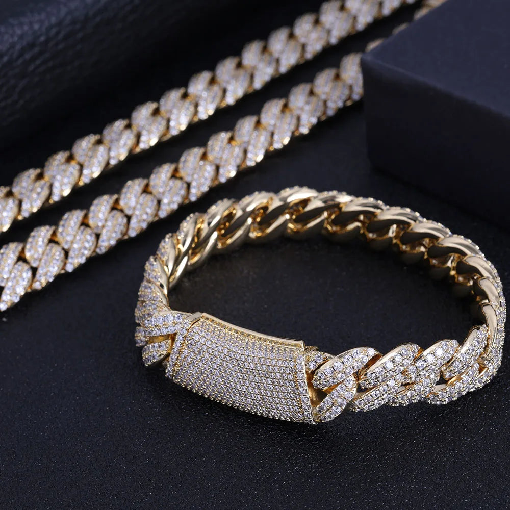 FrostKingz Iced Cuban Link Chain & Bracelet Set