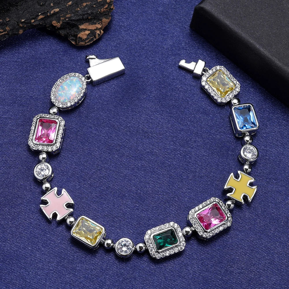 FrostKingz Puzzle Link Rainbow Gem Chain